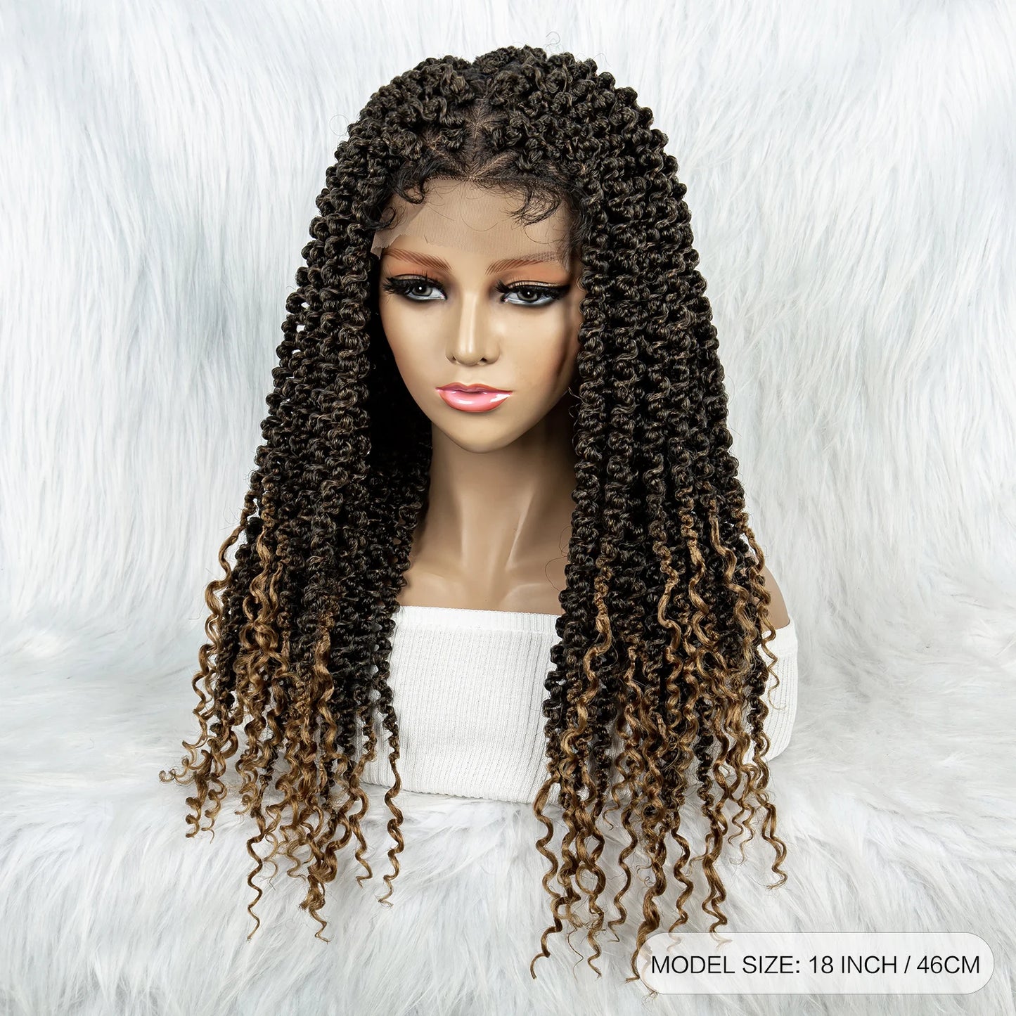 18" HD Lace Full Lace Braided Wig | Twist Braids | Baby Hair | Natural Look | Synthetic Hair