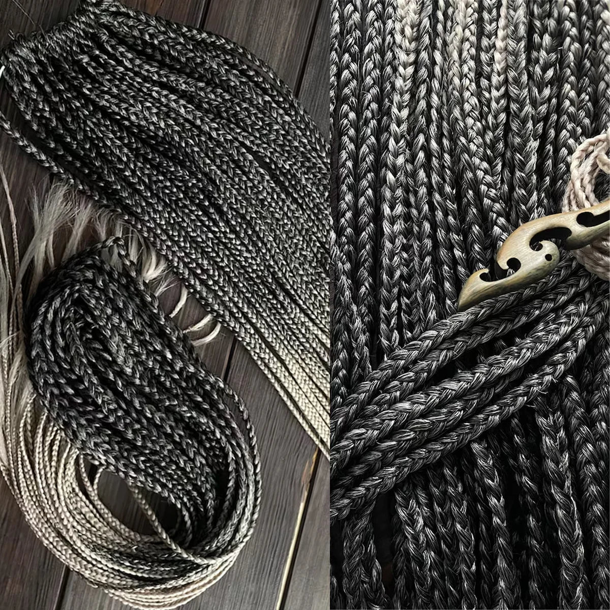 Ombre Box Braids Wig | Black to Blonde | Smooth Kanekalon Braids | Lace Front | Natural Look