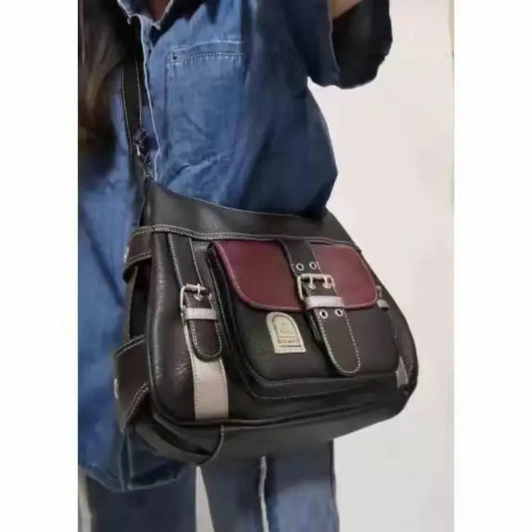Y2K Vintage Crossbody Bag Women's Tote | High Quality PU Leather Shoulder Bag & Hip Hop Messenger Bag (Female Large Handbag Commuter) Luxegan