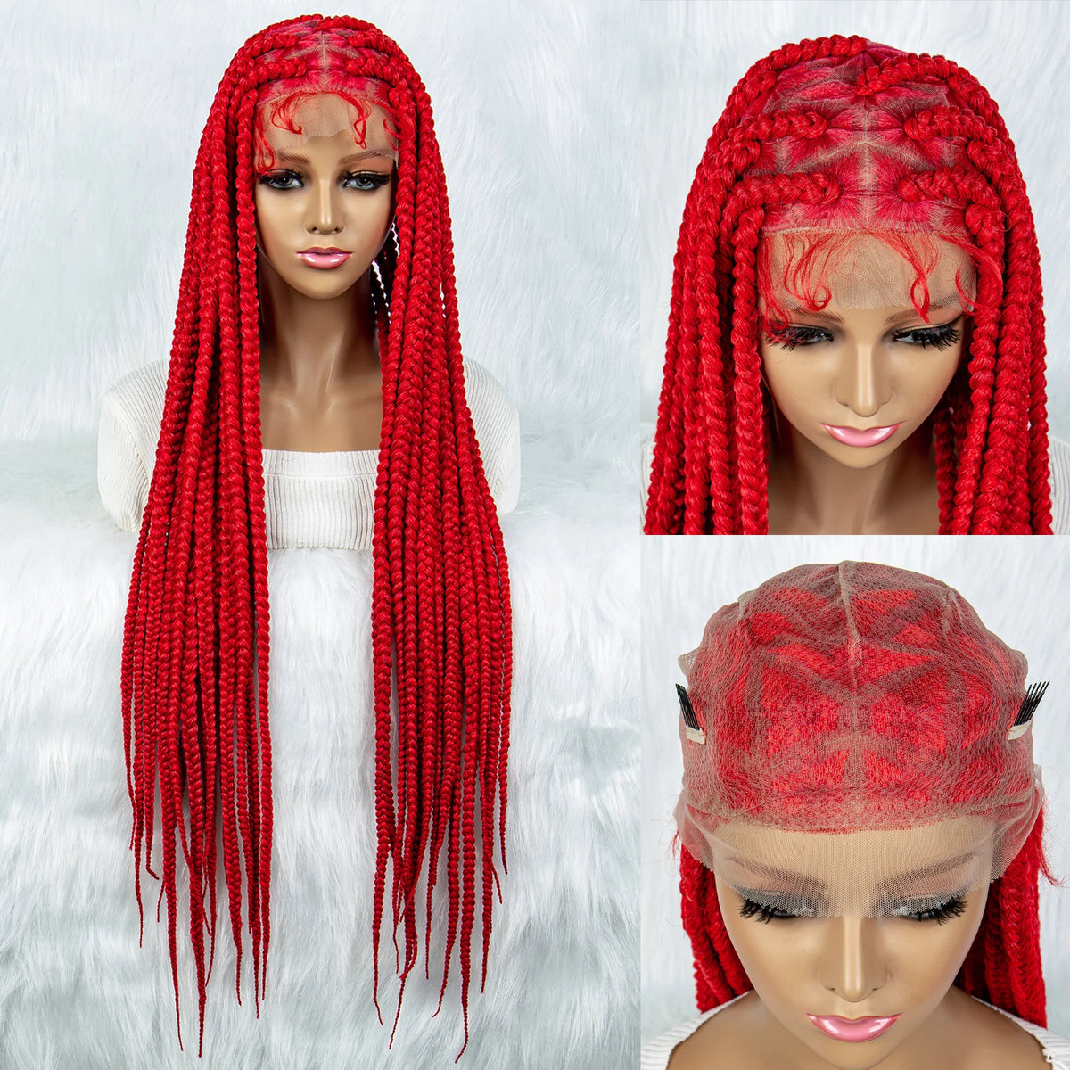 KIMA Colorful Braided Wig | Full Lace | Butterfly Locs & Dreadlocks Options Luxegan