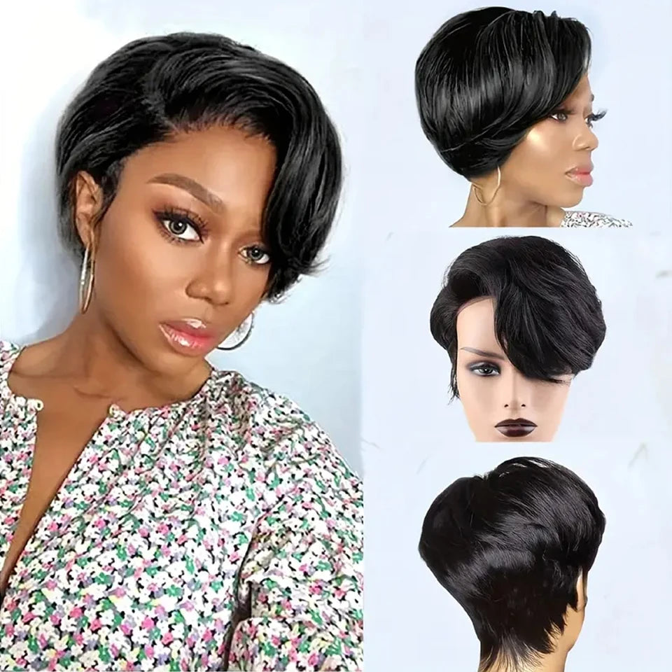Rebecca Ombre Blonde 613 Pixie Bob Wig | HD Transparent T-Part Lace Front Luxegan