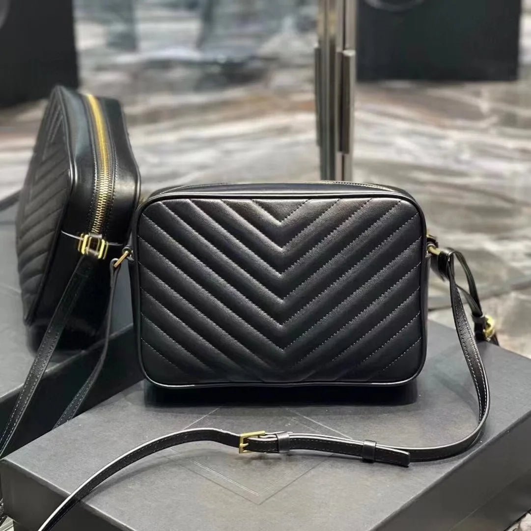 Fashionable Versatile Cow Leather Women's Bag | Small Square Crossbody Shoulder Bag & Single Handle Wristlet (For Camera) Luxegan