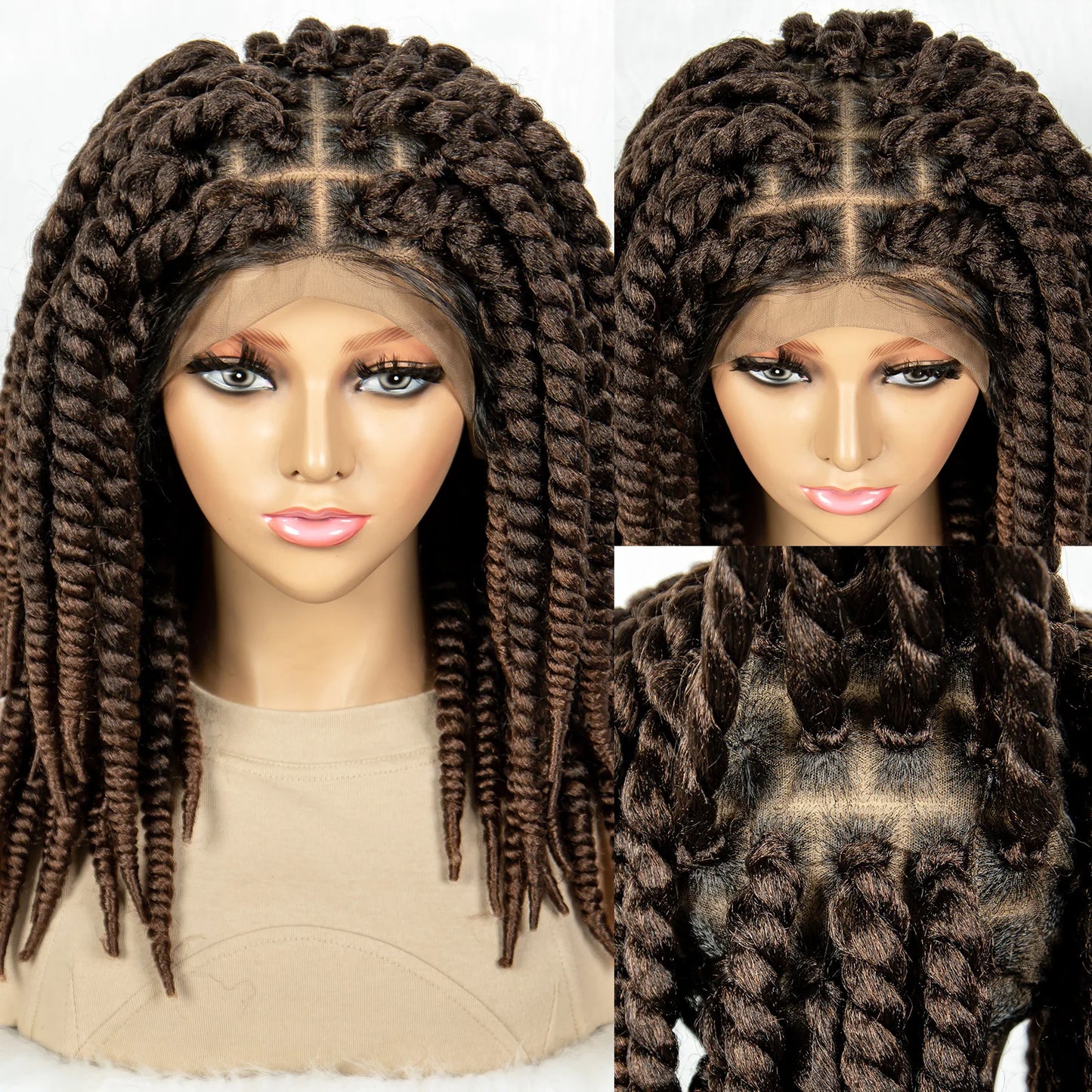 Kima Box Braids Full Lace Wig | Crochet Havana & Mambo Twists with Baby Hair Luxegan