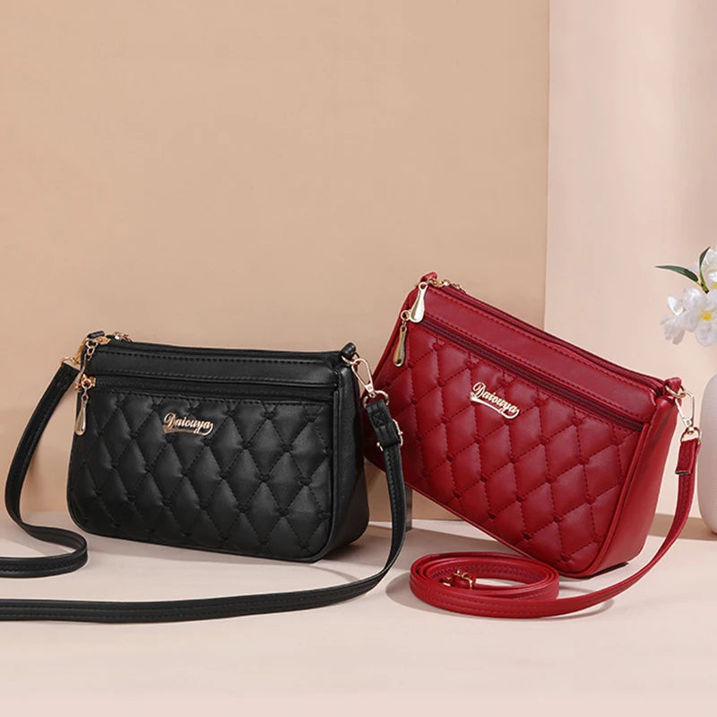 Women’s Embroidered Leather Handbag | Casual Satchel Messenger Bag | Ladies' Large Capacity Shoulder Bag with Decorative Hairball Pendant | Versatile PU Leather Top-Handle Bag Luxegan