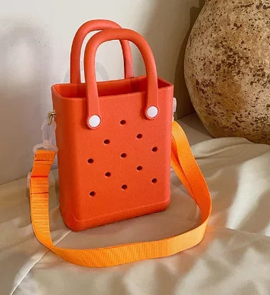 Beach Bag Waterproof and Washable Handbag EVA Beach Basket | Travel Camping Small Handbag Shoulder Bags for Woman Ladies Luxegan