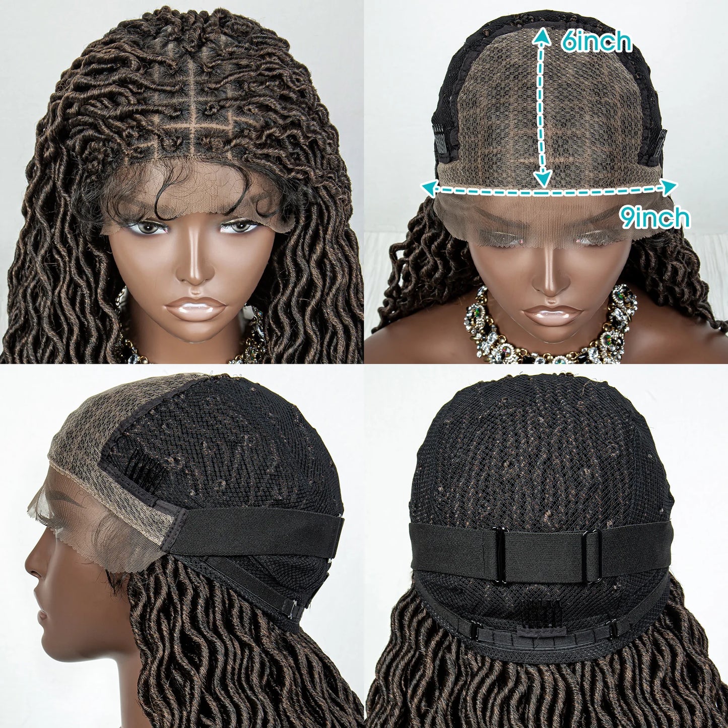 Colorful Dreadlocks & Water Wave Braids Wig | Lace Front | Baby Hair Luxegan