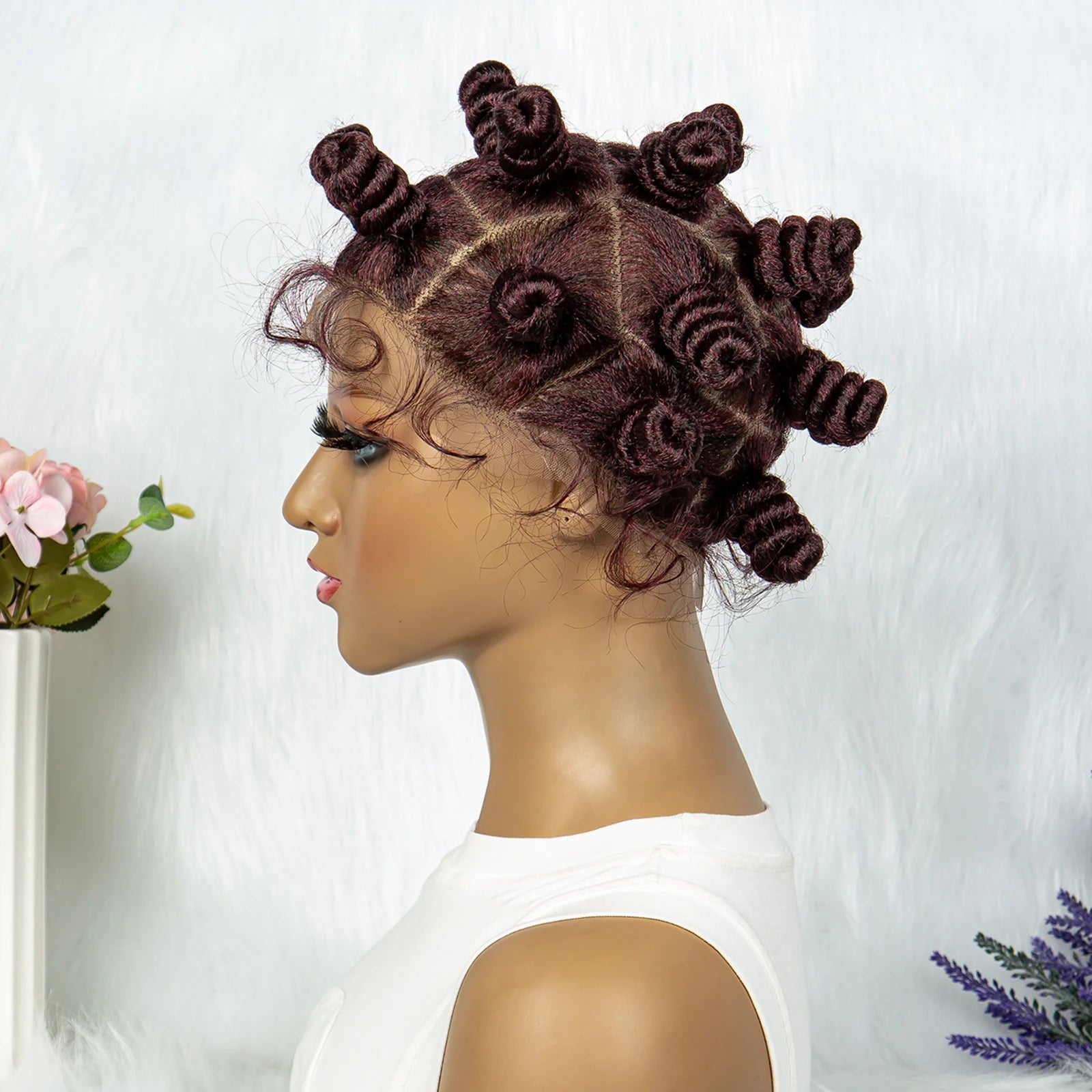 KIMA Bantu Knot Knotless Box Braids Wig | 350# Blonde Braided Bun Full Lace Wig for Black Women Luxegan