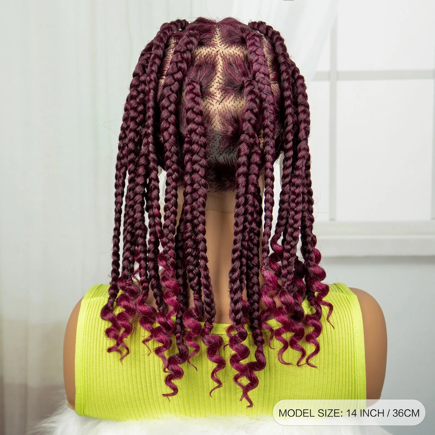 HD Full Lace Knotless Box Braids Wig with Curly Ends | Baby Hair Luxegan