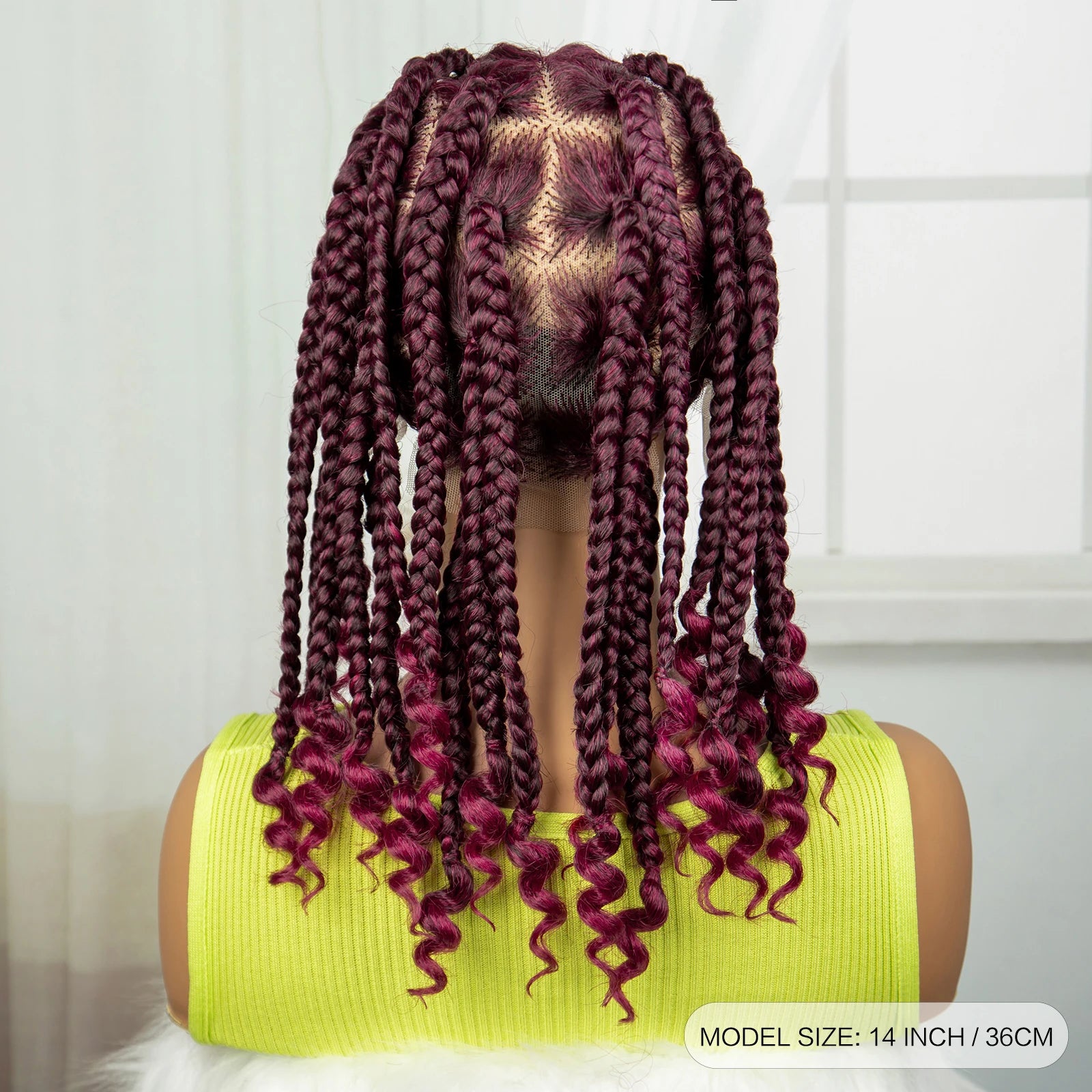 HD Full Lace Knotless Box Braids Wig with Curly Ends | Baby Hair Luxegan