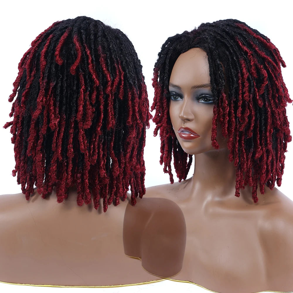 10" Braided Bob Wig | Afro Dreadlock Wig | Curly Ends | Synthetic Crochet Wig | Cosplay