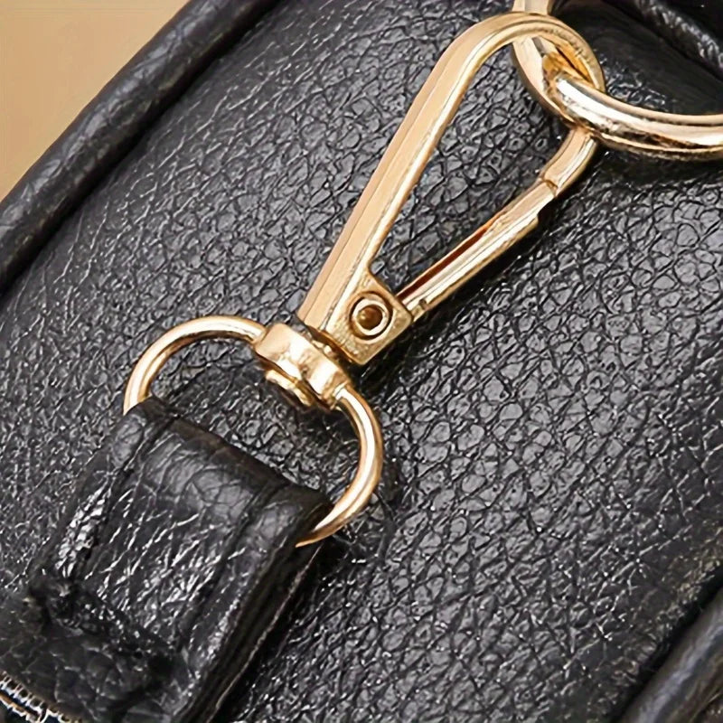 Small Quilted Crossbody Bag | Stylish PU Leather Shoulder Purse with Vintage Round Shape Luxegan
