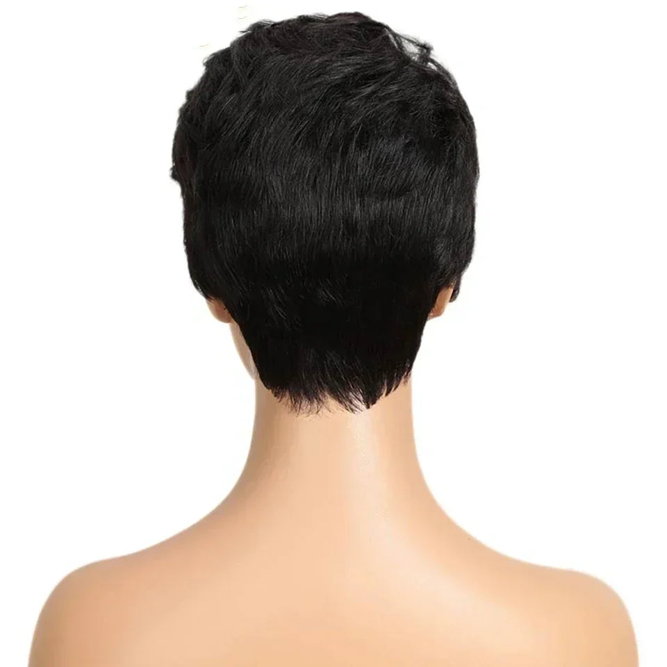 Pixie Cut Lace Front Wig | Short Straight Peruvian Human Hair for Black Women Luxegan