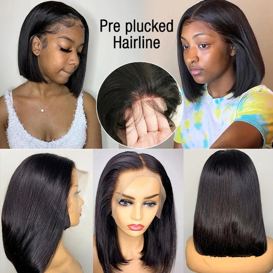 12A Bone Straight Bob Wig | Ready to Go | Glueless | Lace Frontal & Closure Options | Brazilian Remy Human Hair
