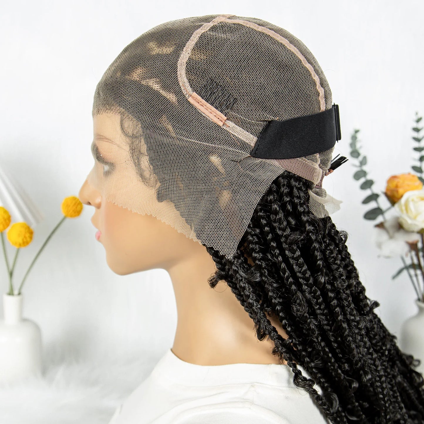 Kima Butterfly Crochet Box Braided Wigs Synthetic Cornrow Full Lace Wig Dreadlocks Wig Crochet For Black Women