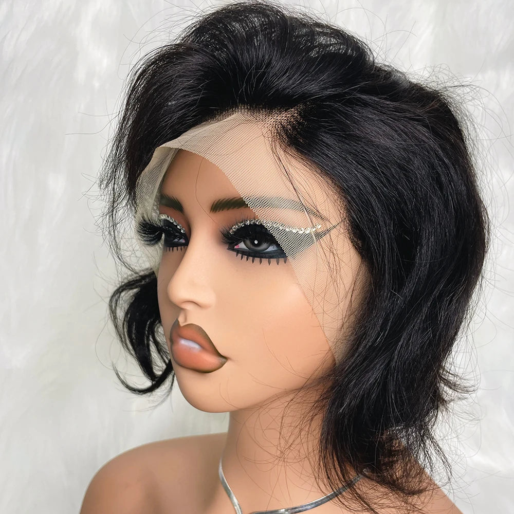 Brazilian Pixie Cut Wig | 13x4 Lace Front Wig | Remy Human Hair | Natural Color | Clearance Sale