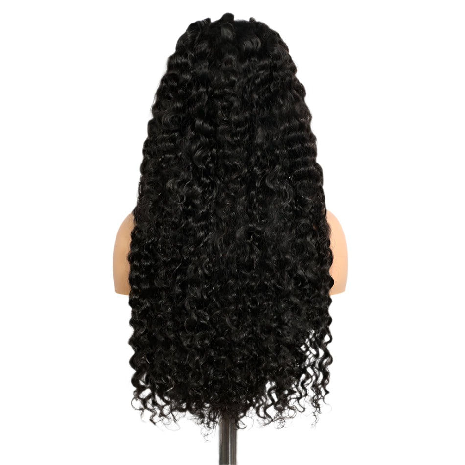 Alibele Pre-Braided Water Wave Wig | 13x6 Full Lace Frontal | 200% Density | Malaysian Remy Hair | Natural Black