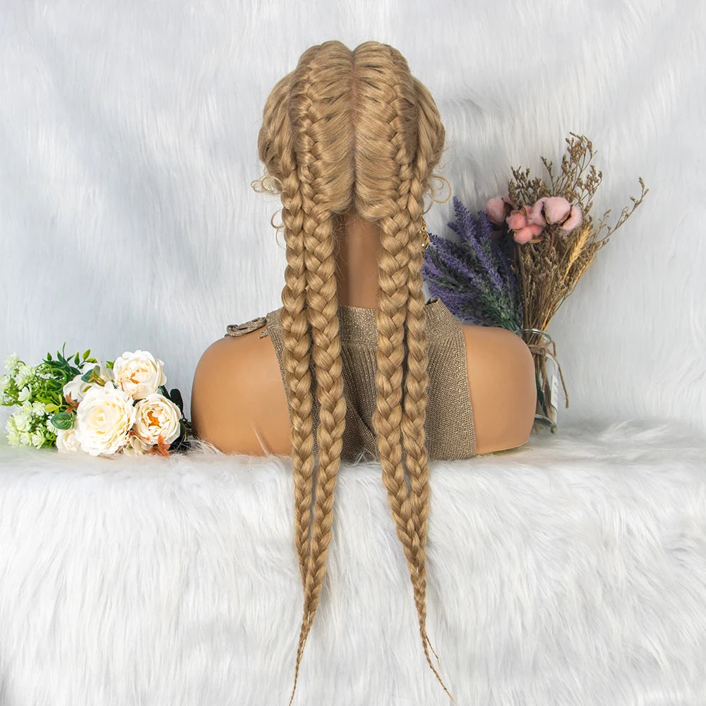26" Blonde Ombre Twist Braids Wig | Lace Front Clearance Sale Luxegan