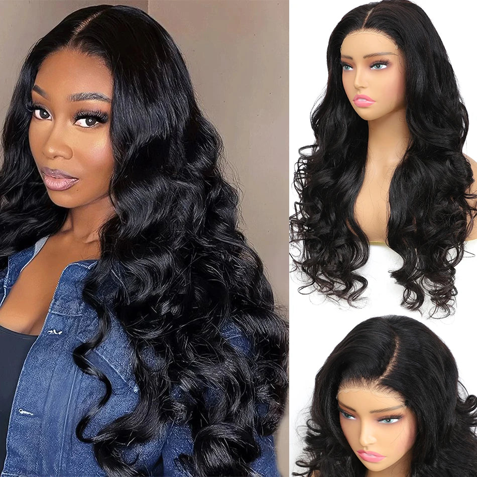100% Indian Hair | Remy Wear and Go | Glueless | Human Hair | Pre Plucked | Pre Cut | Bouncy | Loose | Body Wave | Lace Front Wigs