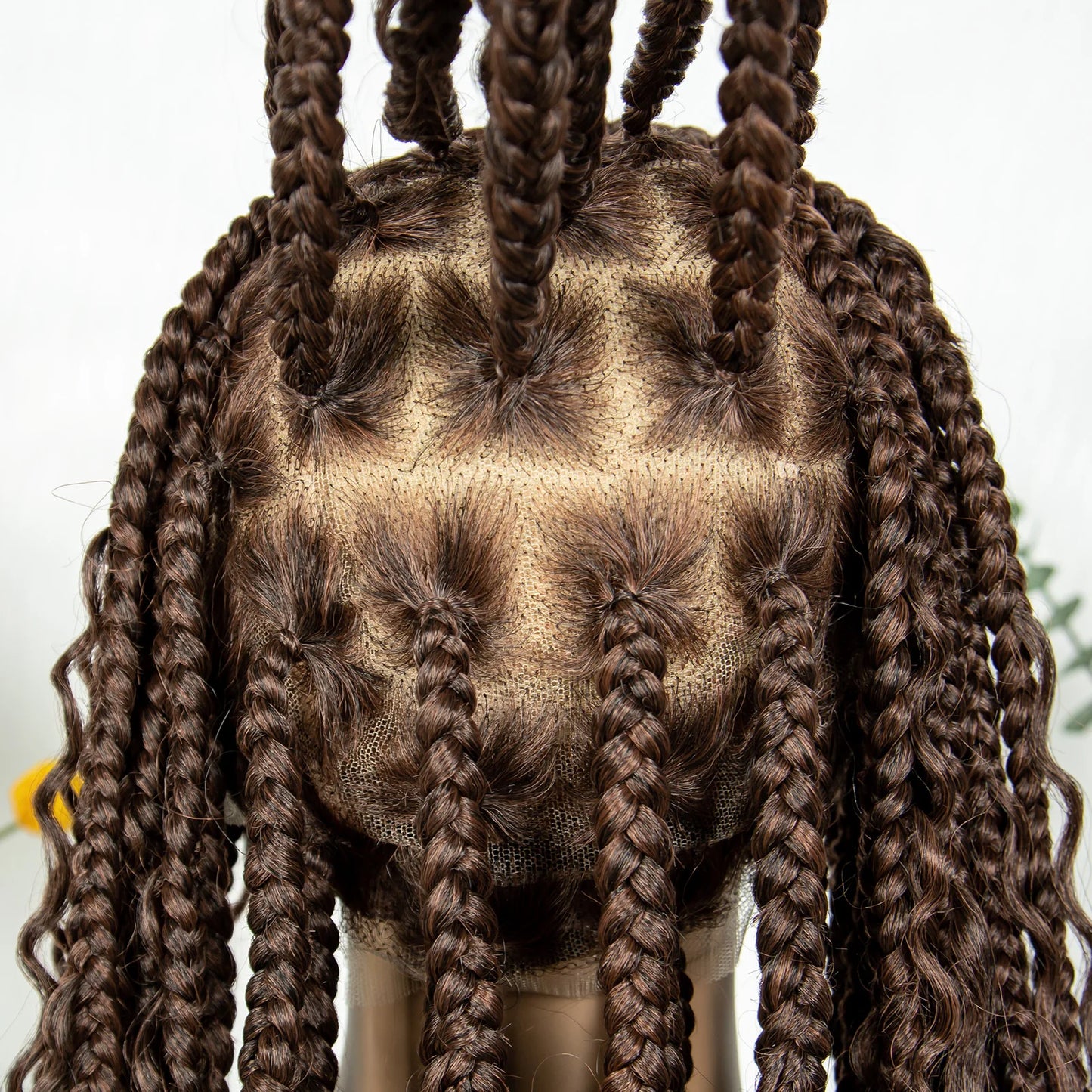 KIMA Box Braids Synthetic Wigs Full Lace  Dreadloks Braided Wigs Knotless Goddess Boho Braided Wigs Hair for Black Women