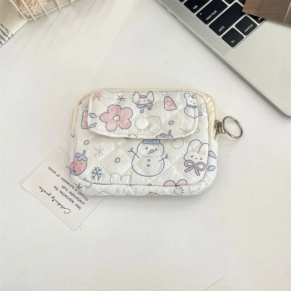 Kawaii Floral Coin Purse | Multifunctional Small Zipper Bag Luxegan