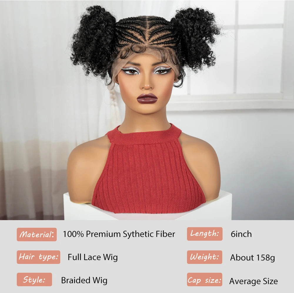 Cornrow Bantu Braids Wig | Full Lace | Baby Hair | Cosplay & Daily Wear Luxegan