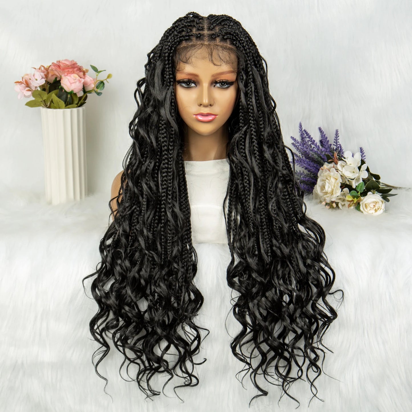 Knotless Box Braids & Dreadlocks Wig | Lace Front with Baby Hair Luxegan
