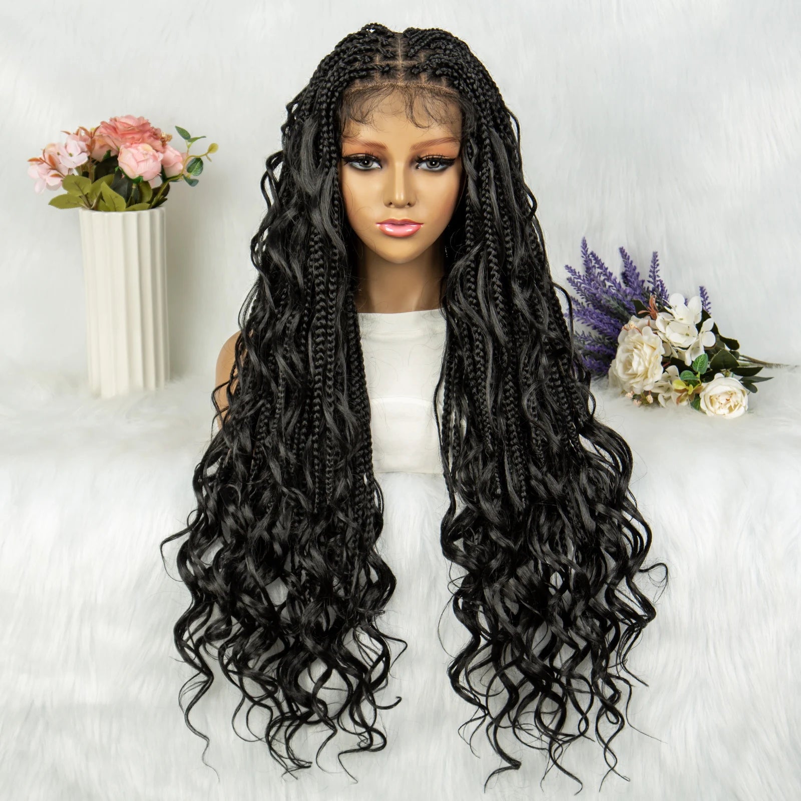 Knotless Box Braids & Dreadlocks Wig | Lace Front with Baby Hair Luxegan