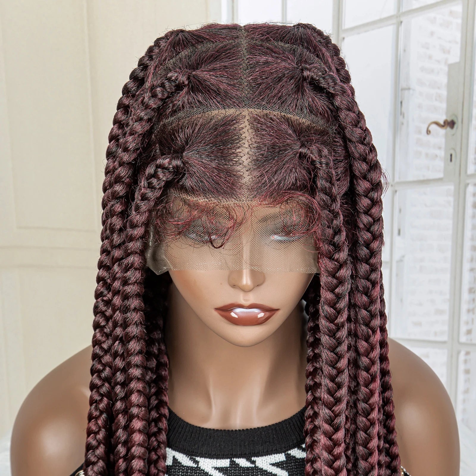 Jumbo Cornrow & Knotless Box Braids Wig | Full Lace | Baby Hair | Black Women Luxegan