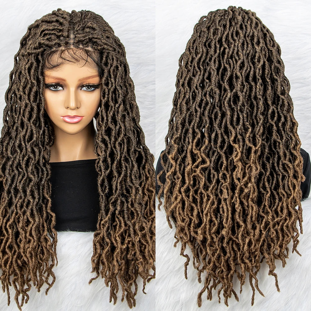 HD Transparent Lace Braided Wig with Lambswool Curls Luxegan