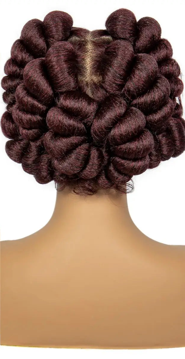 613 Blonde Short Cute Handmade Bantu Knotless Braided Wig | Full Lace Synthetic Wig for Black Women Luxegan