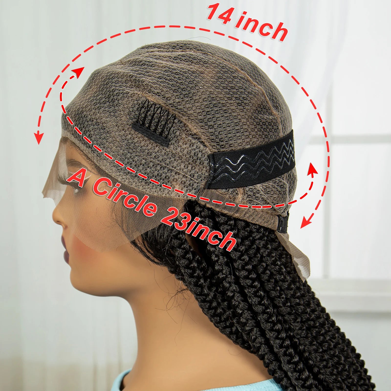 36" Knotless Box Braids Wig | Full Lace | Baby Hair | Natural Look Luxegan