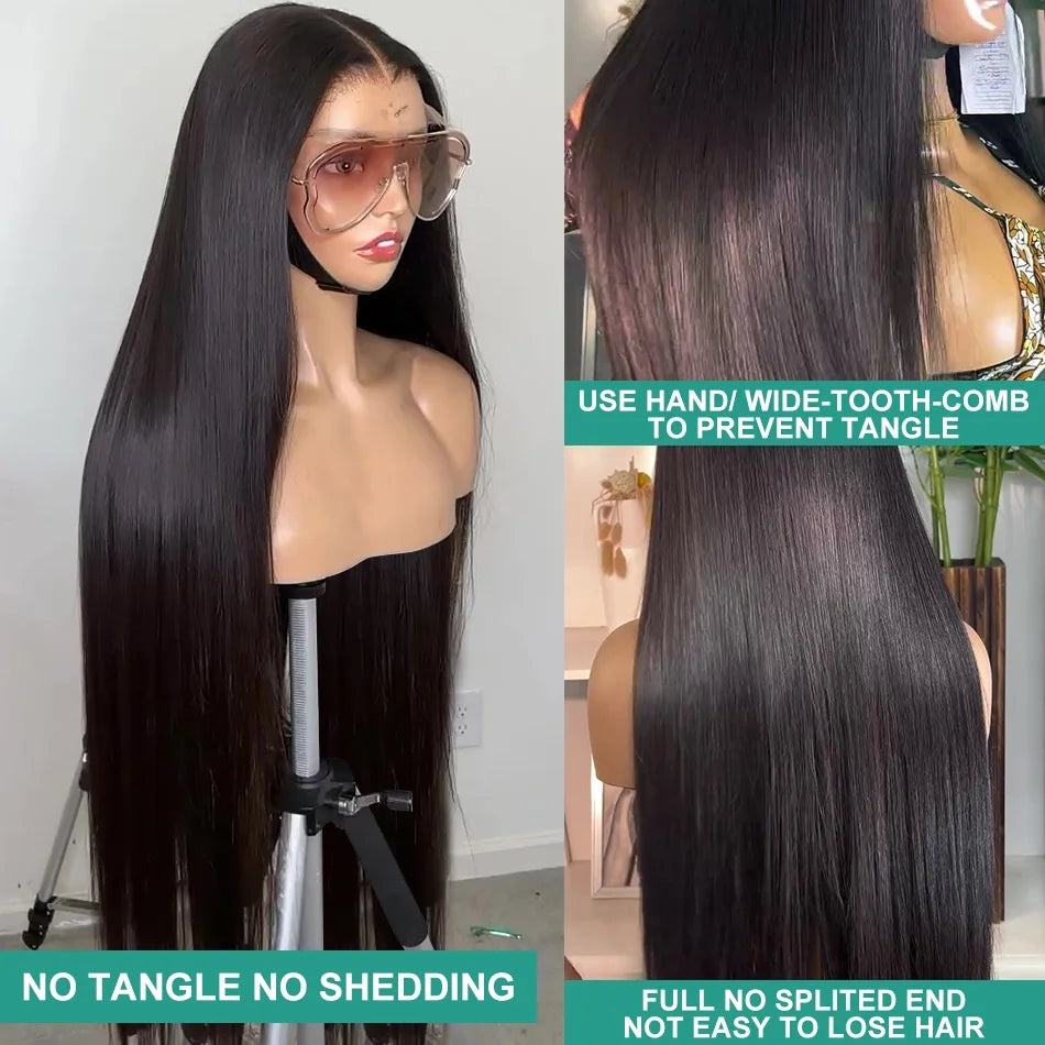 30 Inch Bone Straight HD Lace Frontal Wig | 13x6 & 13x4 Human Hair | Pre-Plucked Luxegan