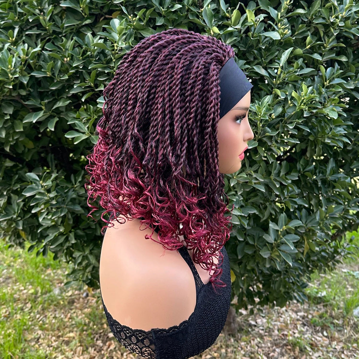Short Braided Headband Wigs For Black Women Box Braided Headband Bob Wig African Synthetic Braiding Hair Headband Bob Wig Luxegan