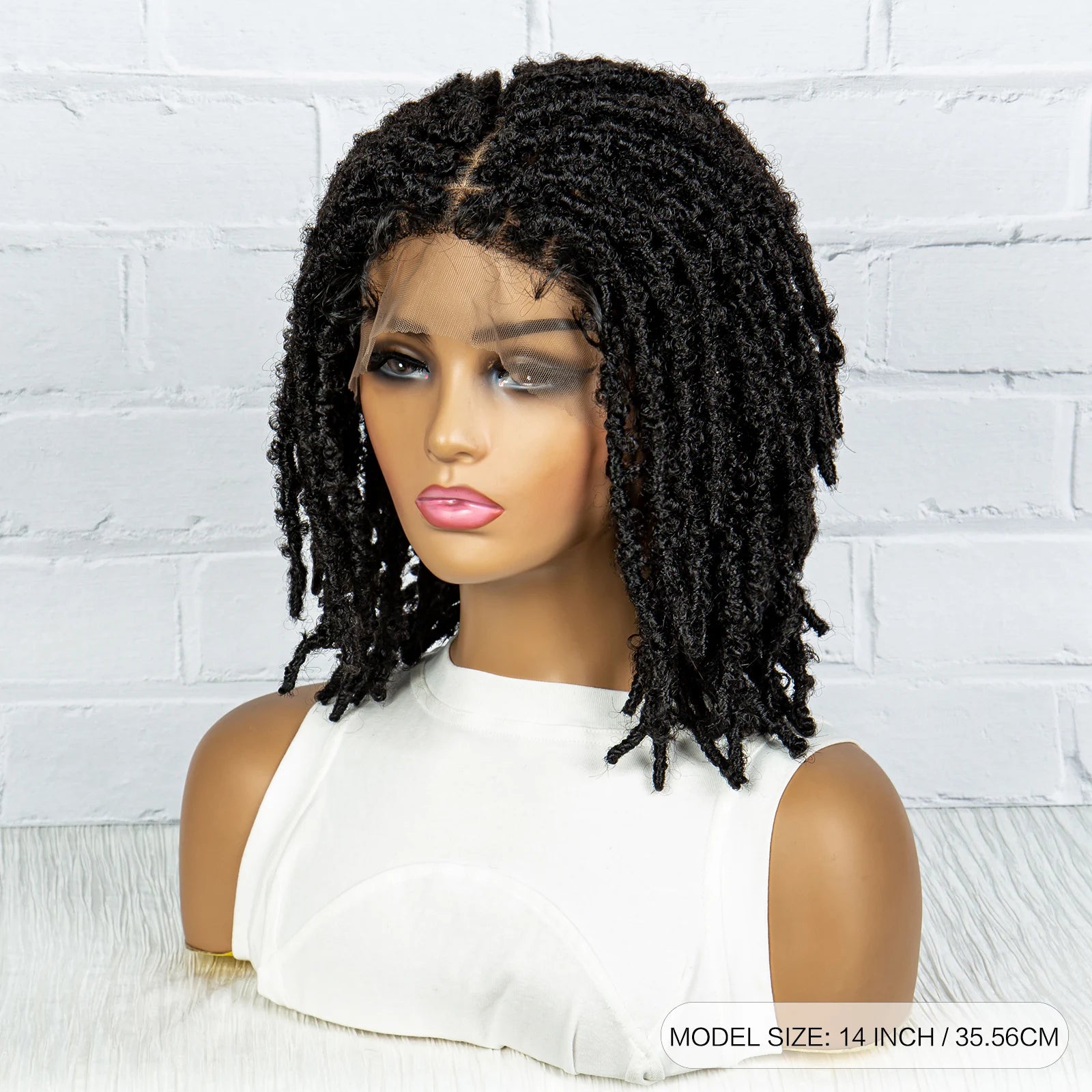 Burgundy Short Faux Locs Wig | Knotless Braids | Synthetic Lace Front | With Baby Hair | For Women