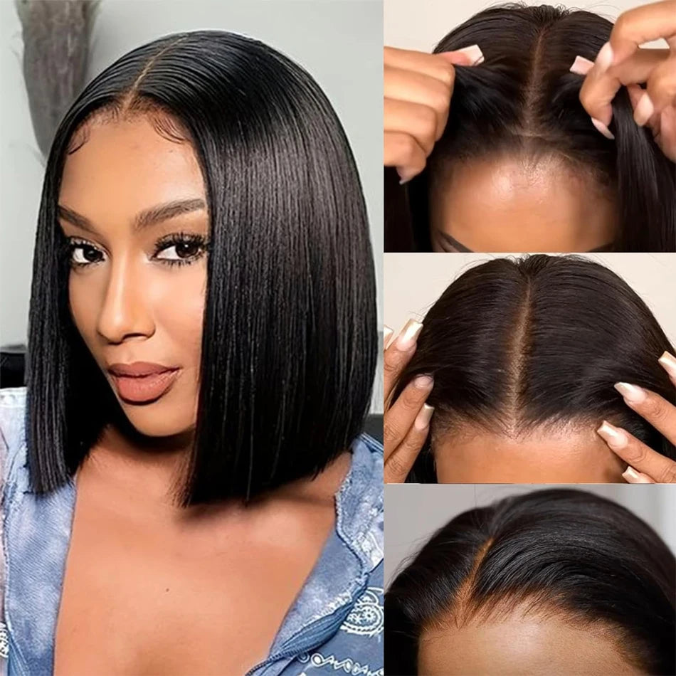 12A Bone Straight Bob Wig | Ready to Go | Glueless | Lace Frontal & Closure Options | Brazilian Remy Human Hair
