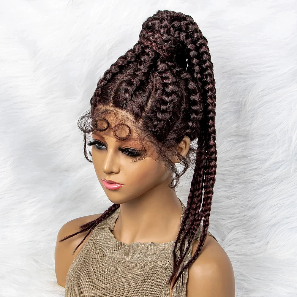 24" Braided Ponytail Wig | Lace Front with Baby Hair