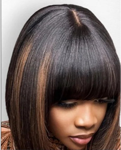 "Put On & Go" Straight Bob Wig | Easy Wear Human Hair with Bangs & Realistic Scalp Luxegan