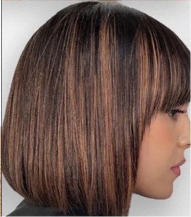 "Put On & Go" Straight Bob Wig | Easy Wear Human Hair with Bangs & Realistic Scalp Luxegan