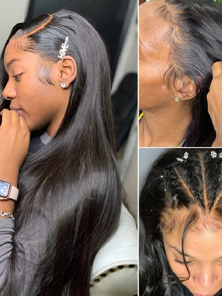 Natural Color 5x5 Silk Top Full Lace Wig | Silky Straight Peruvian Remy Human Hair (Pre-Plucked, Baby Hair) Luxegan