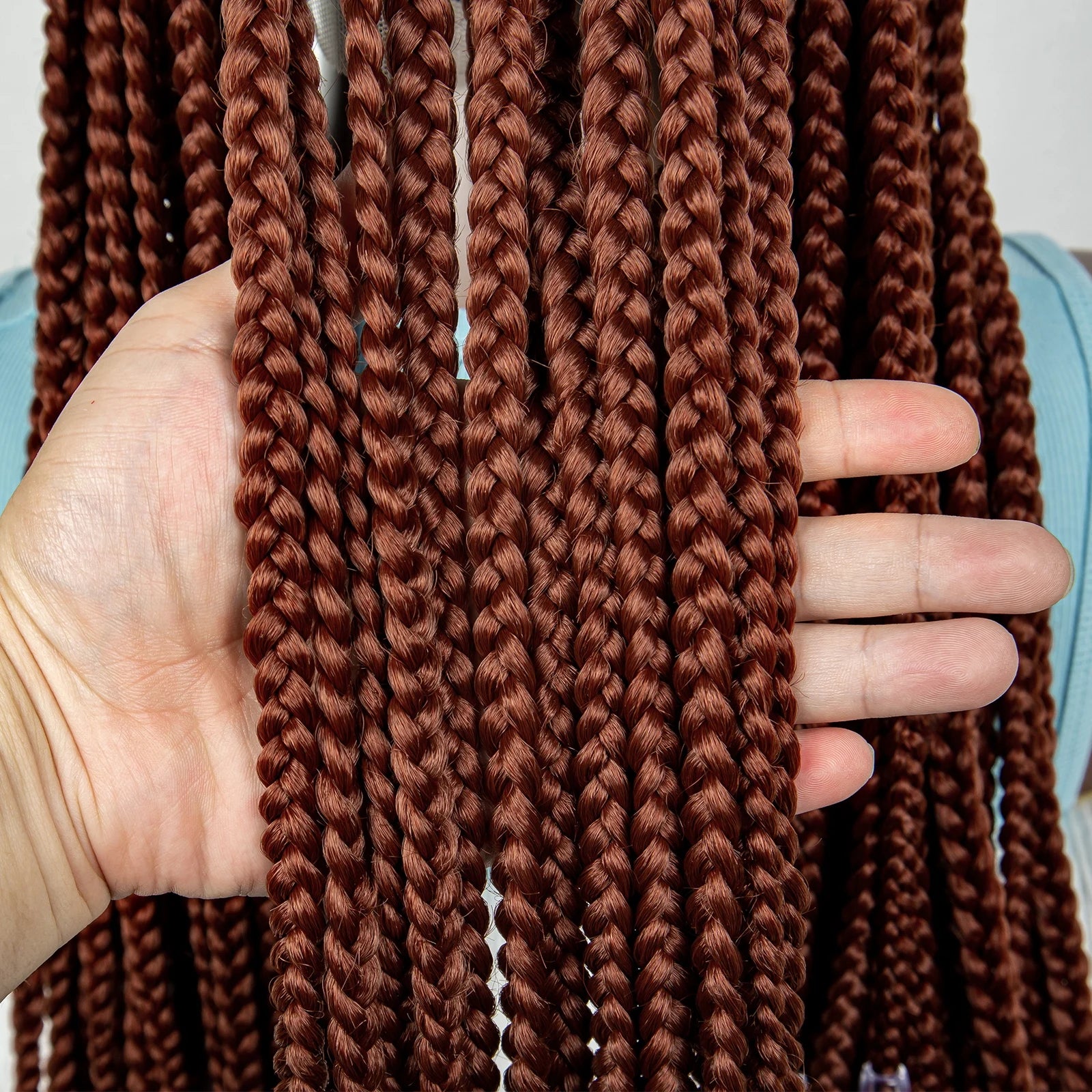 Ginger Beaded Knotless Braids Wig | Full Lace Frontal | 350# Luxegan