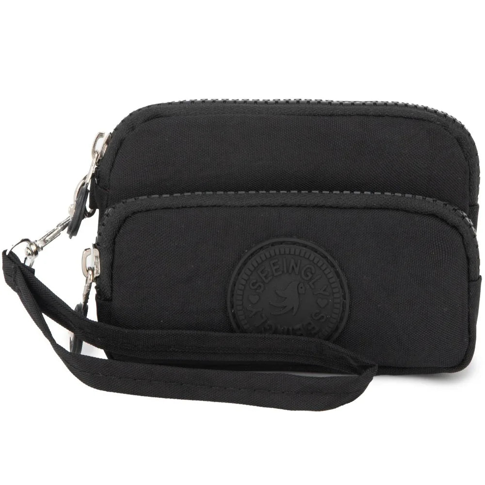 New Waterproof Coin Purse with Key Ring | Solid Color Card Holder & Large Capacity Wear-Resistant Handbag (Unisex Storage Bag) Luxegan