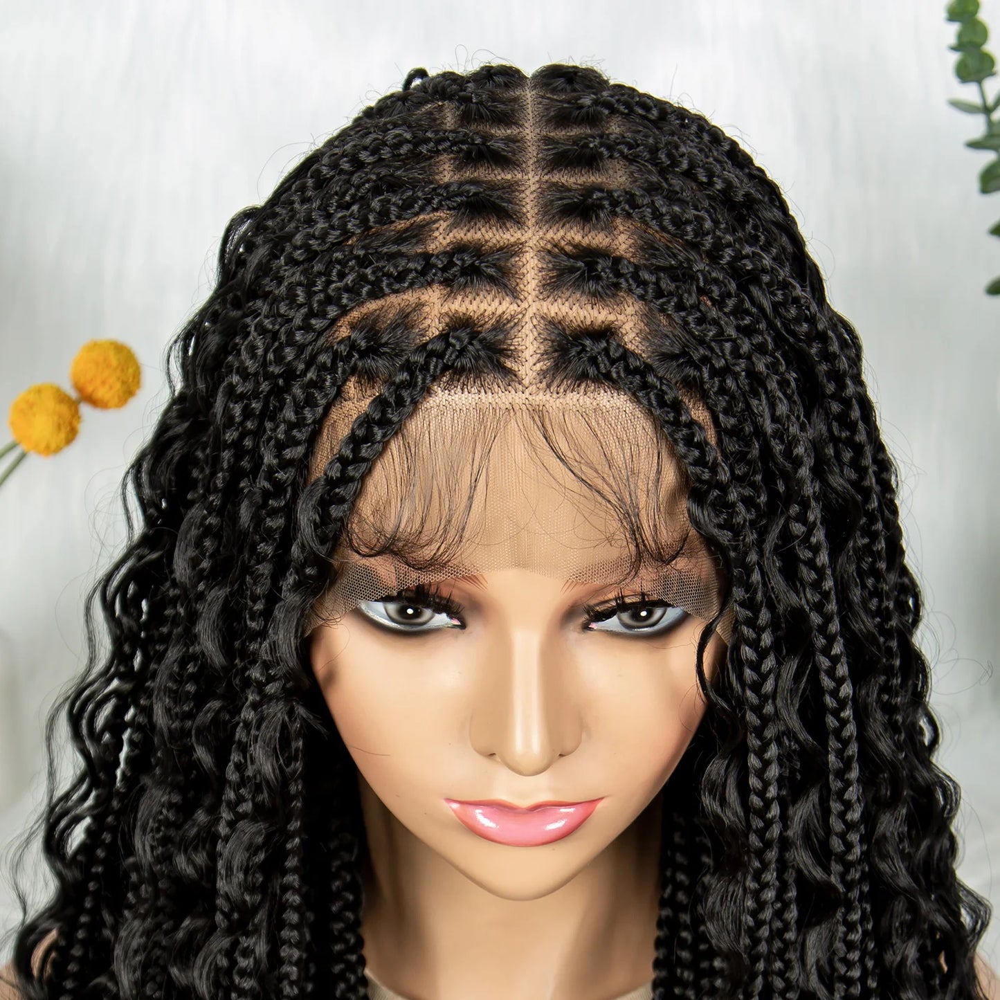 HD Transparent Boho Box Braids Wig | Full Lace | Knotless | Black Women & Girls Luxegan