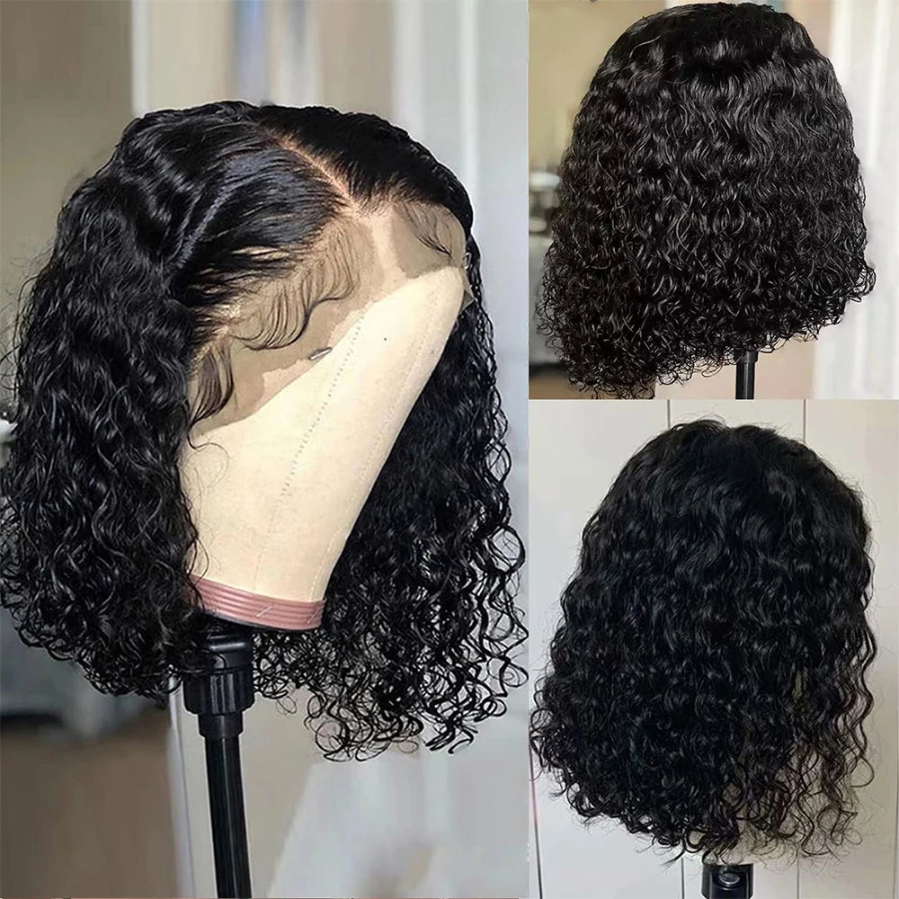 12A Kinky Curly Bob Wig | Glueless 13x4 Lace Frontal Wig | Brazilian Remy Hair