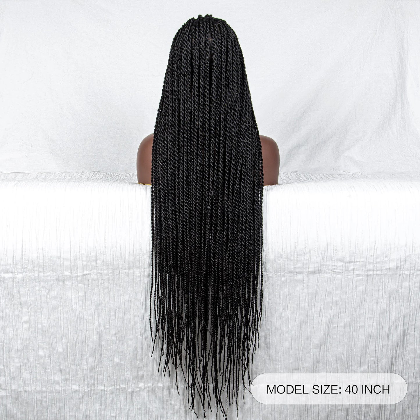 40" Long Straight Braided Wig | Full Lace | Baby Hair | Colored Braids Luxegan