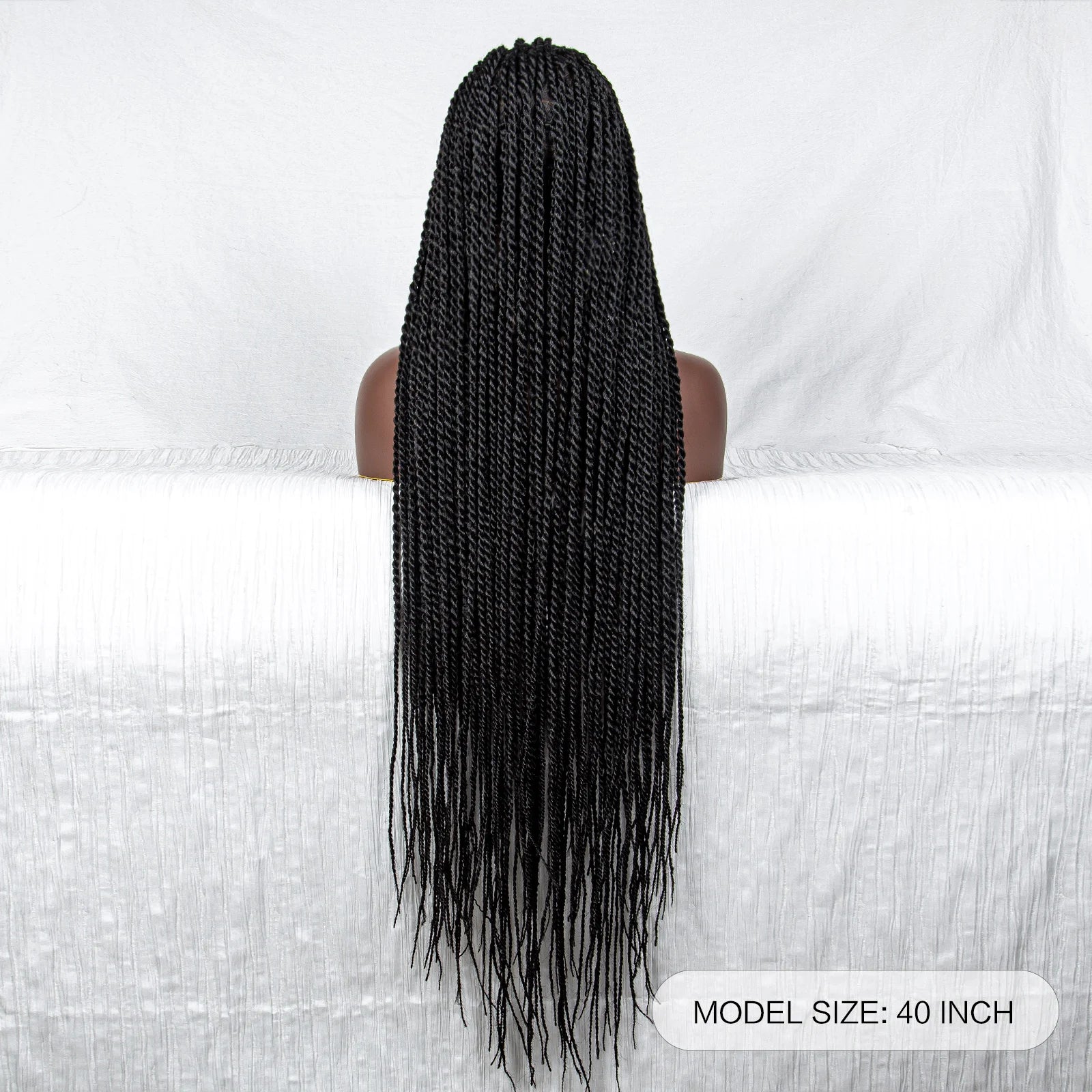 40" Long Straight Braided Wig | Full Lace | Baby Hair | Colored Braids Luxegan
