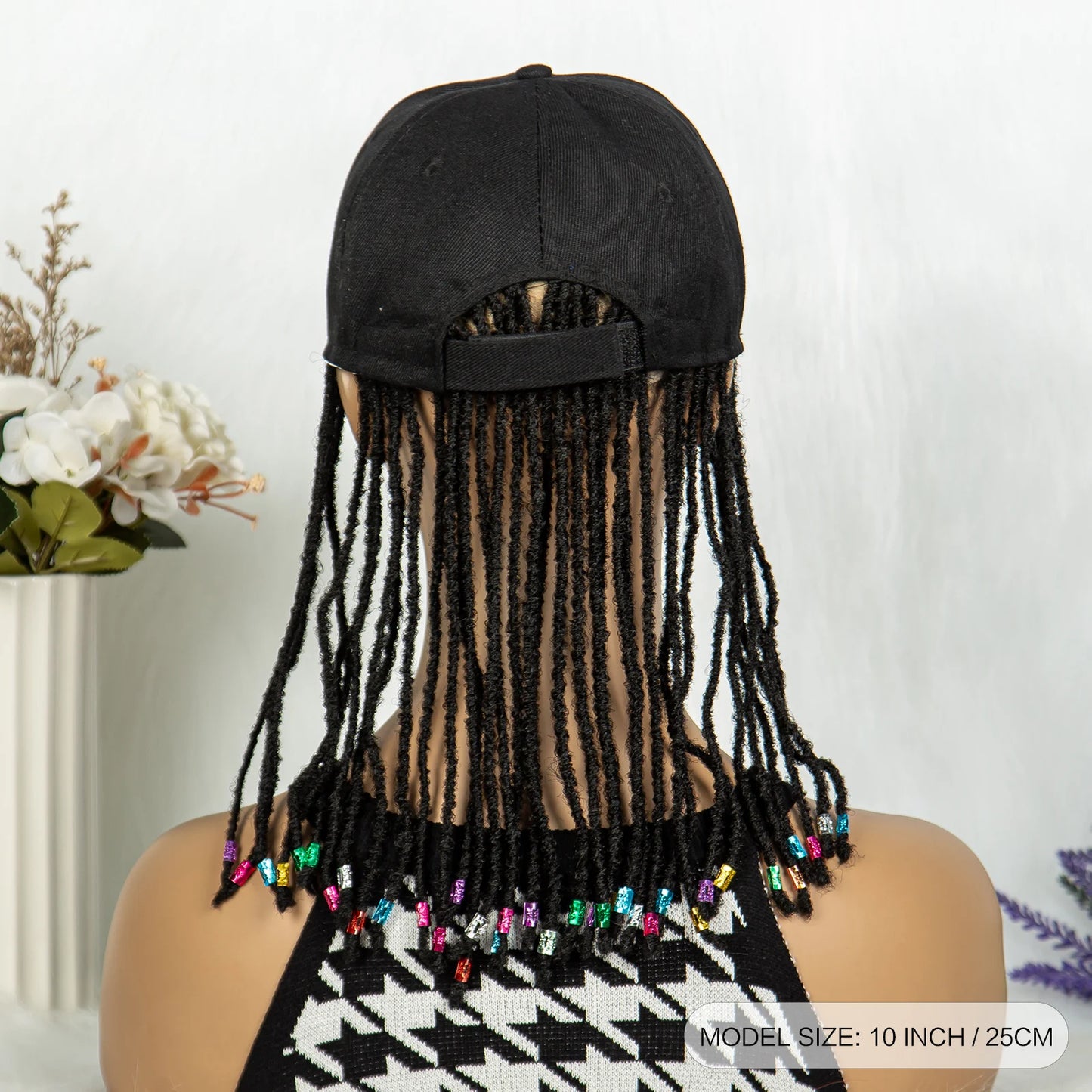 Braided Baseball Cap Wig | Adjustable Hat Wig | Afro Black Women & Girls Luxegan