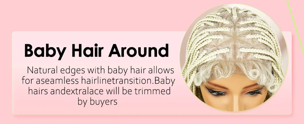 Boho Box Braided Wig with Curly Hair | Goddess Locs Accents | Full Lace Brown Braids Wig | Bohemian Box Braid Wig - Luxegan