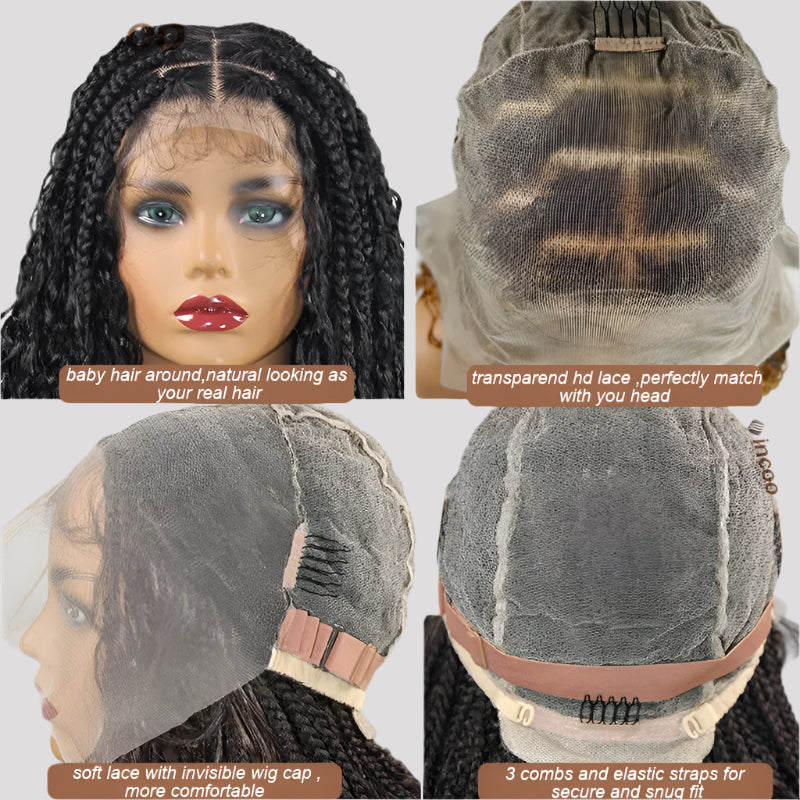 32" Blonde Goddess Locs Wig | Boho Braids & Curls | Full Lace Front | Baby Hair | Synthetic Hair