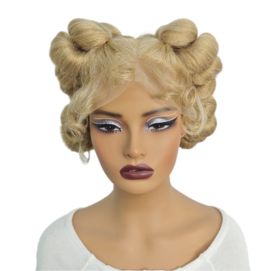 Short Cute Bantu Knotless Braids Wig | Transparent Full Lace | Handmade Luxegan