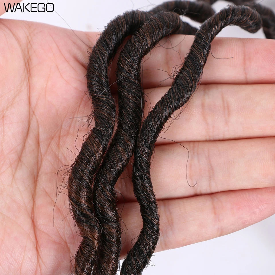 Goddess Faux Locs Crochet Hair | 18" Soft Curly Braids | Ombre Dreadlocks Extensions | 24 Strands/Pack Luxegan